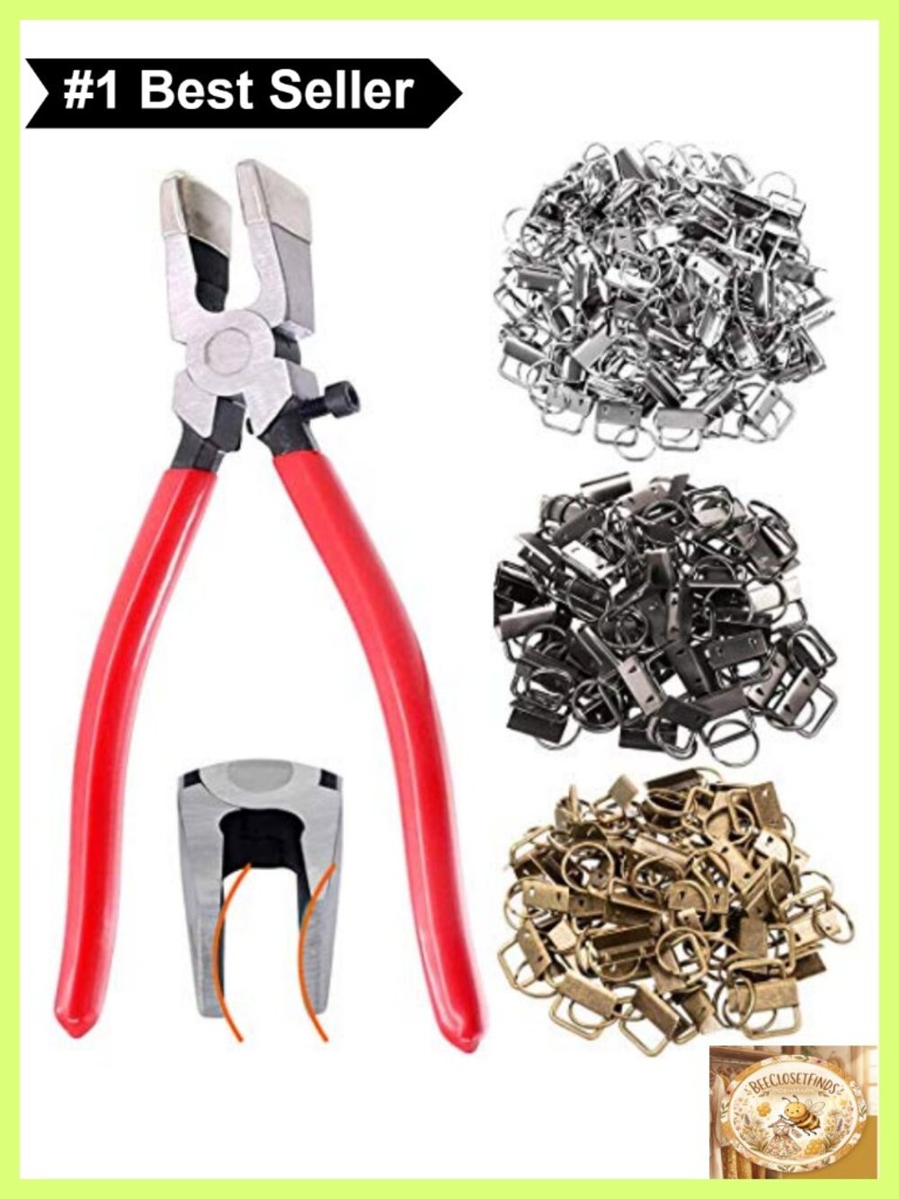 40PC Key Fob Hardware Set with Pliers for Wristlet Lanyard Making